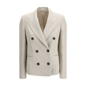 Brunello Cucinelli Women Button Herringbone Blazer